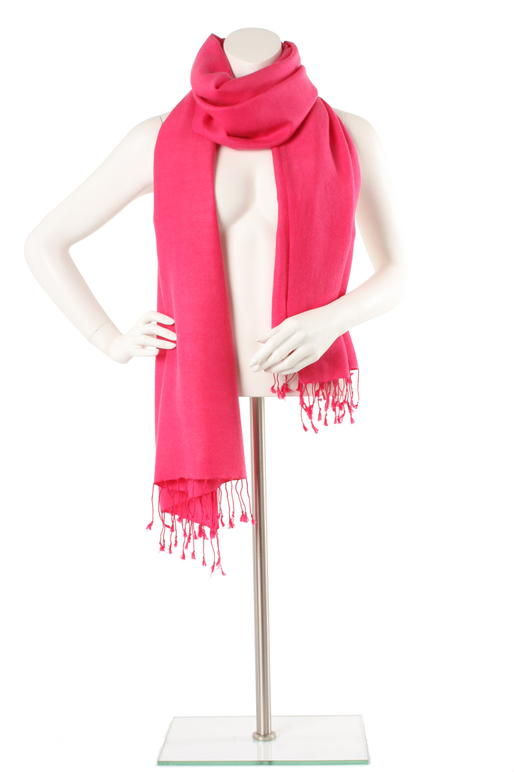 Cerise Cashmere and Silk Oversized Scarf