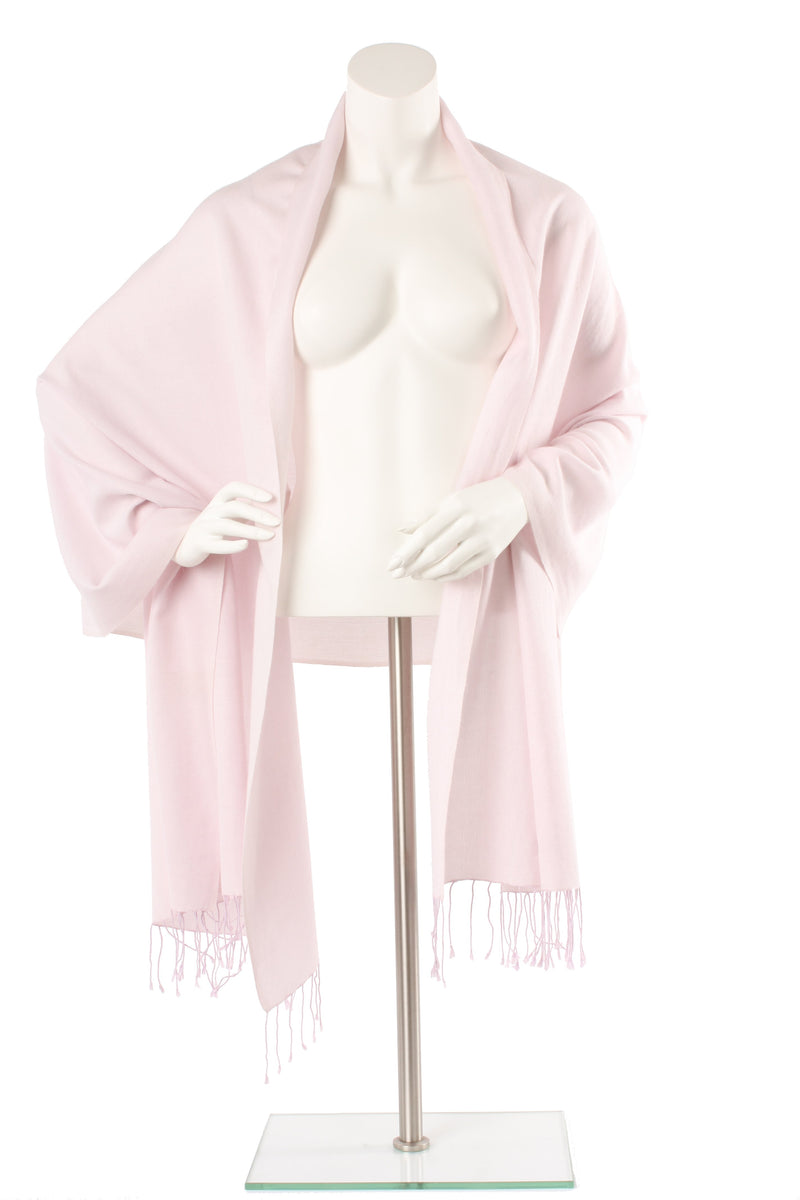 Rose Quartz Cashmere and Silk Oversized Scarf