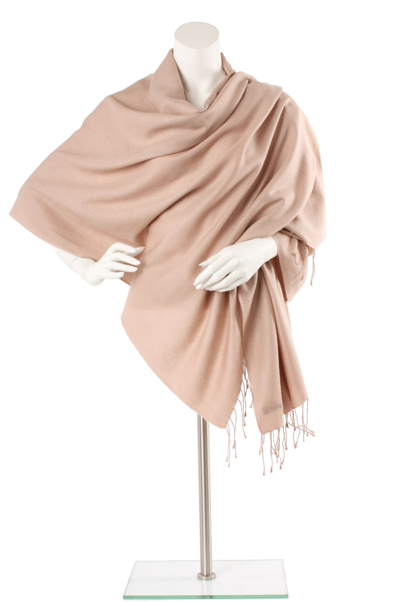 Buff Cashmere and Silk Oversized Scarf