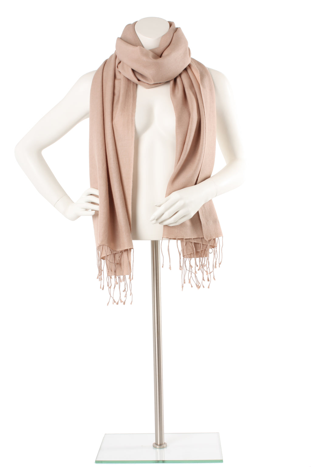 Buff Cashmere and Silk Oversized Scarf