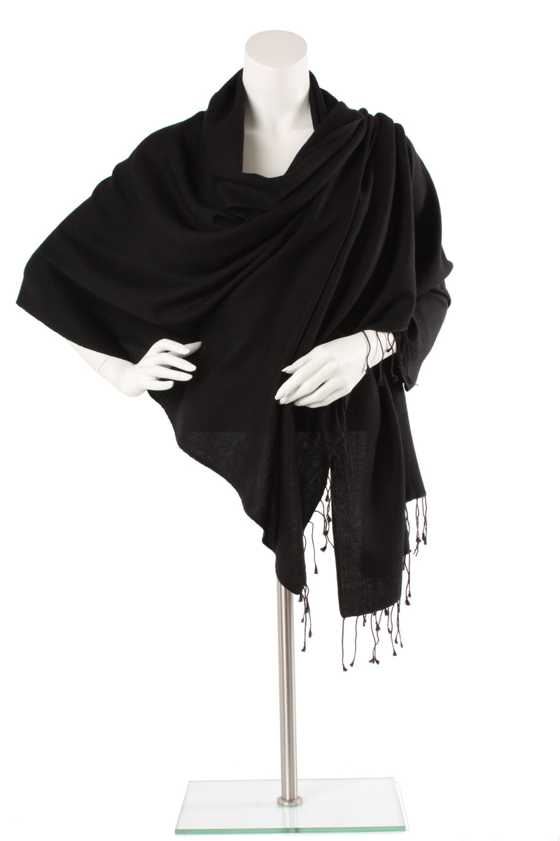 Black Cashmere and Silk Oversized Scarf
