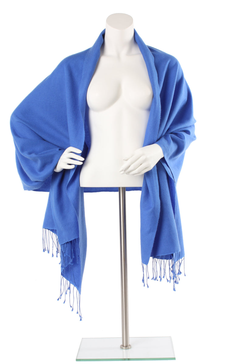 Cobalt Cashmere and Silk Oversized Scarf