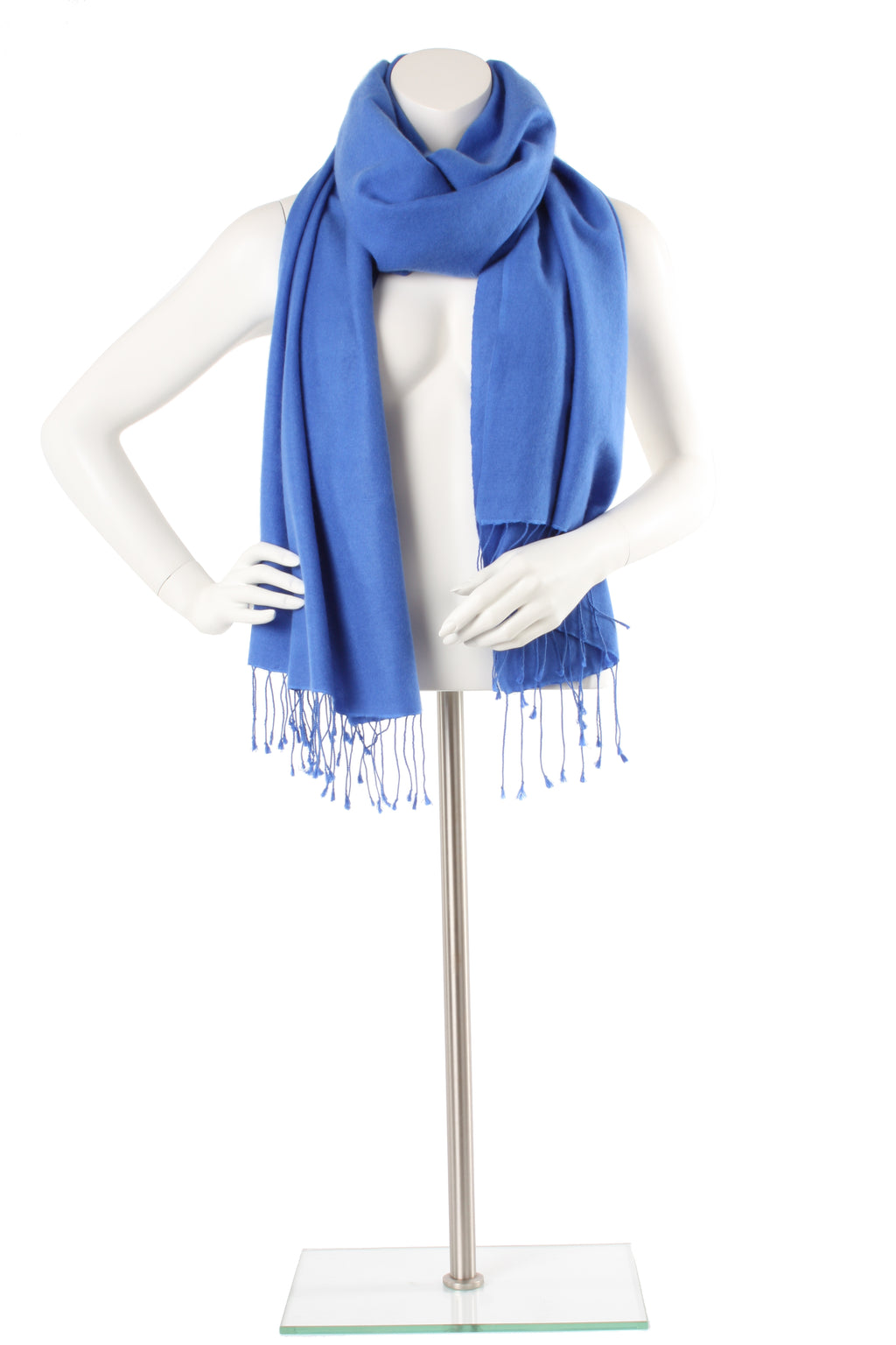 Cobalt Cashmere and Silk Oversized Scarf