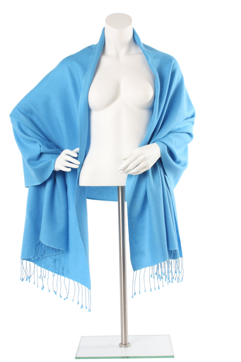 Deep Sky Cashmere and Silk Oversized Scarf