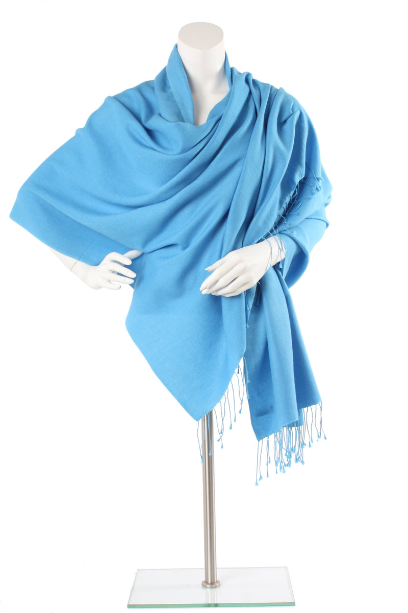 Deep Sky Cashmere and Silk Oversized Scarf