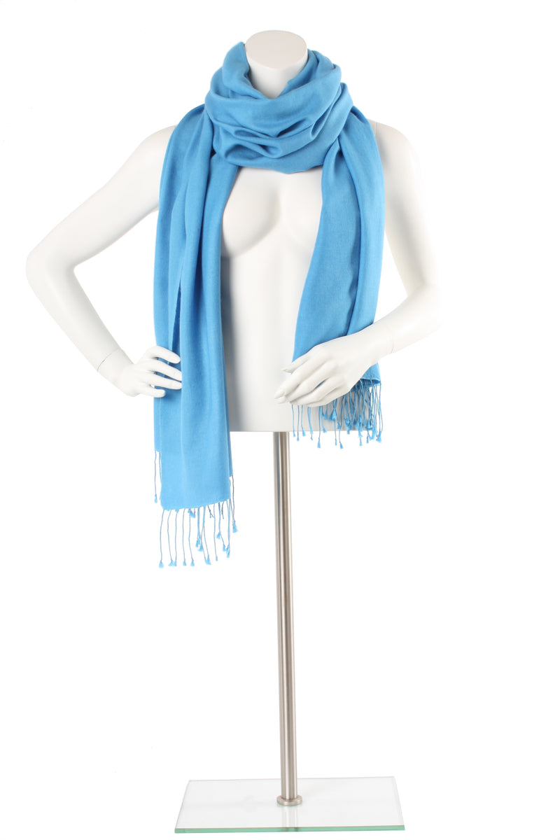 Deep Sky Cashmere and Silk Oversized Scarf