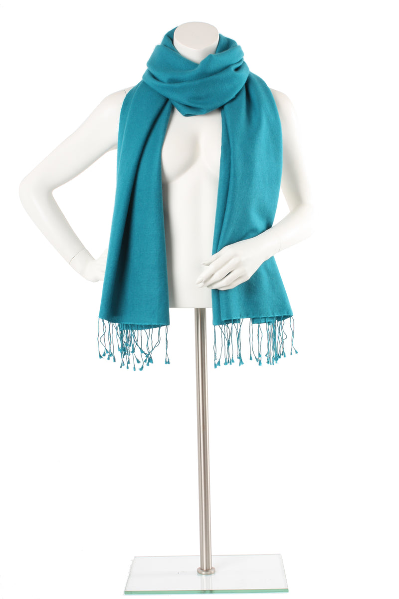 Titan Blue Green Cashmere and Silk Oversized Scarf