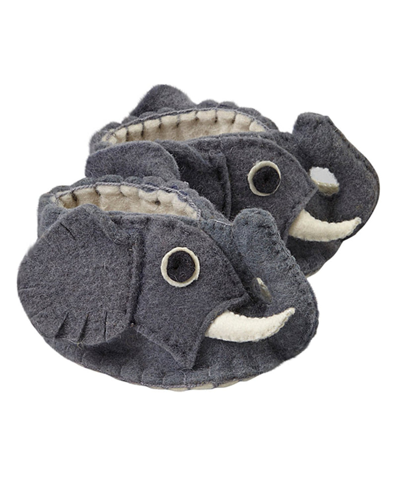 Grey Elephant Baby Booties