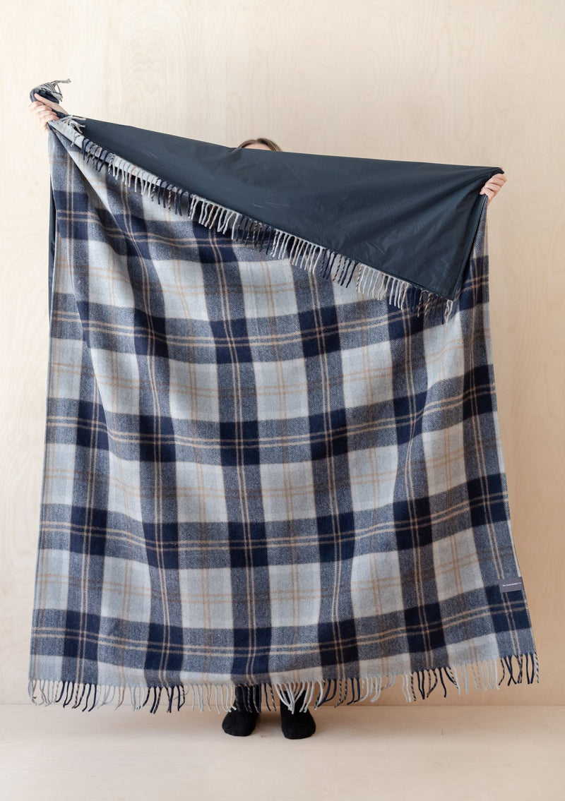 Bannockbane Silver Tartan Picnic Blanket