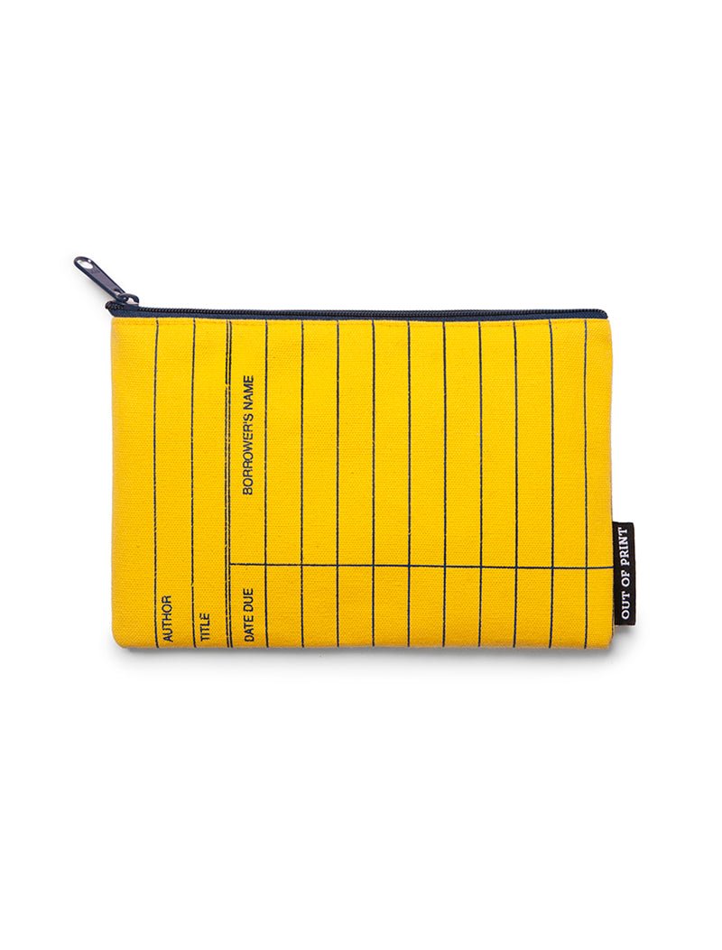 Library Card Yellow Zipped Pouch