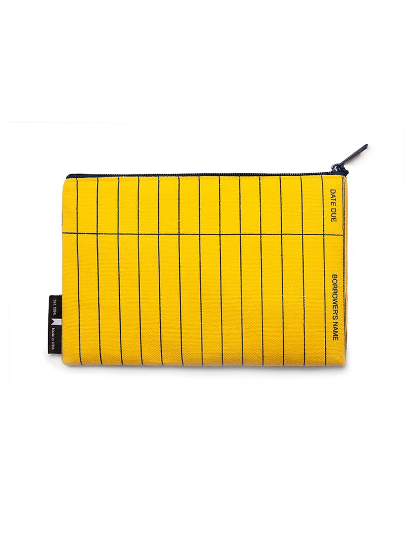 Library Card Yellow Zipped Pouch