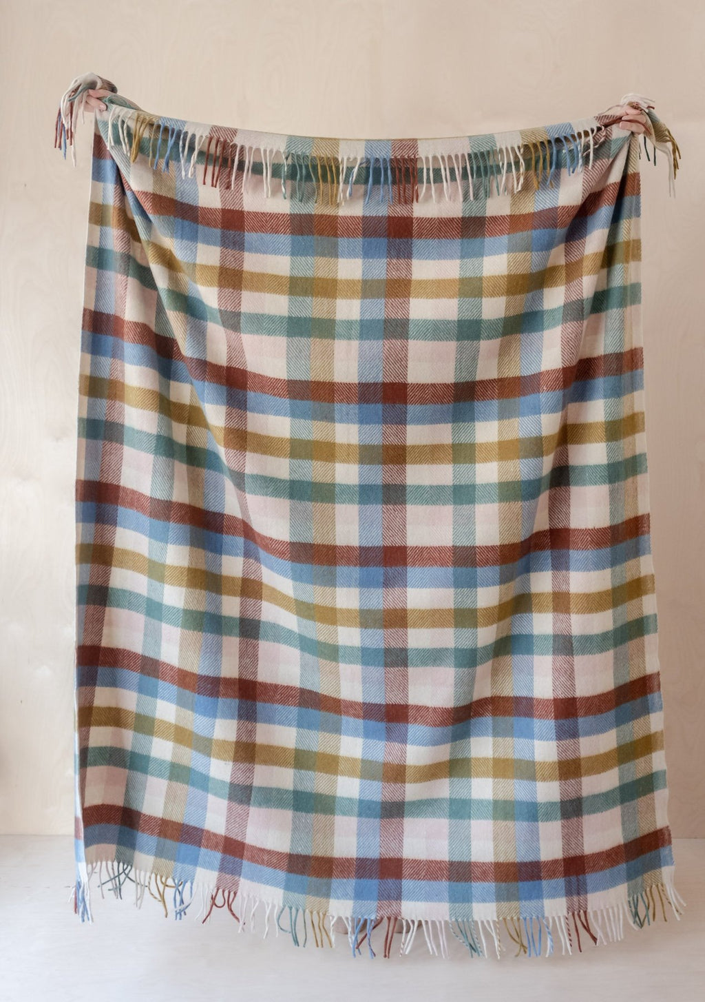 Rainbow Check Recycled Wool Blanket