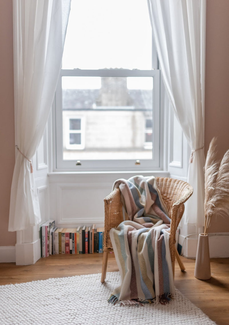 Rainbow Stripe Recycled Wool Blanket