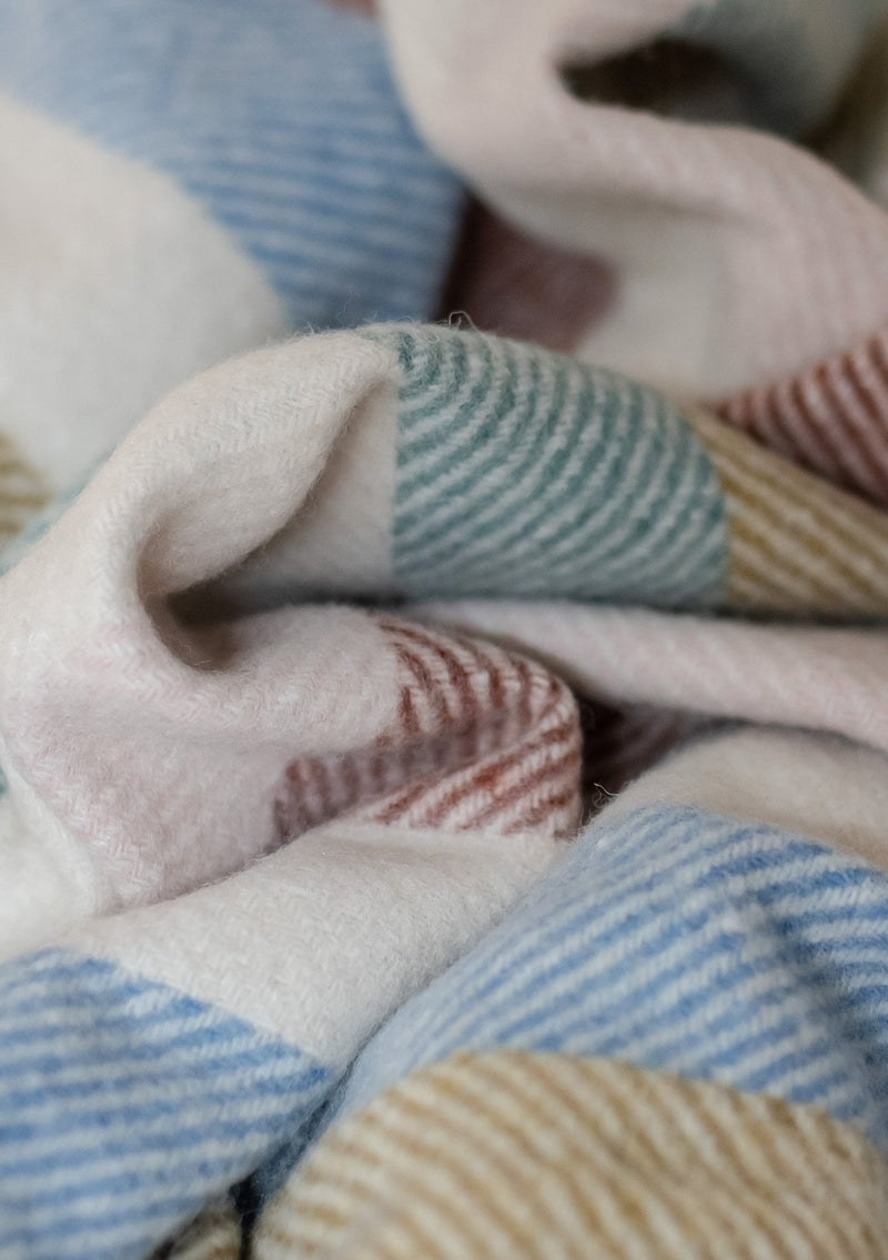 Rainbow Stripe Recycled Wool Blanket