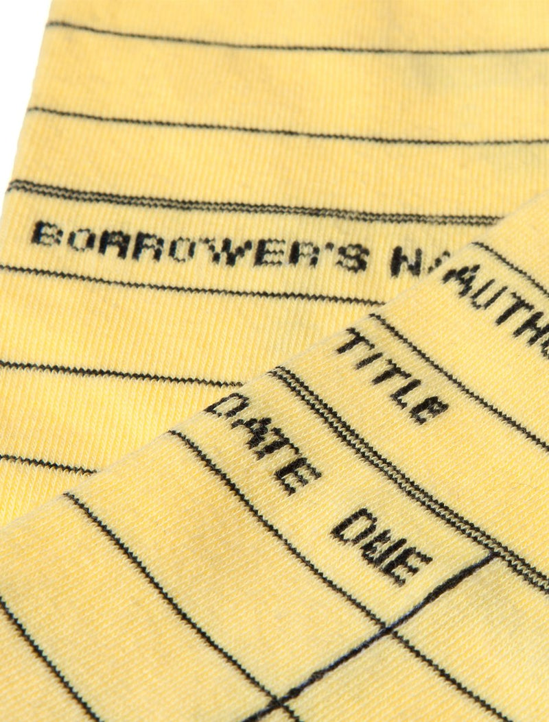 Yellow Library Card Adult Socks