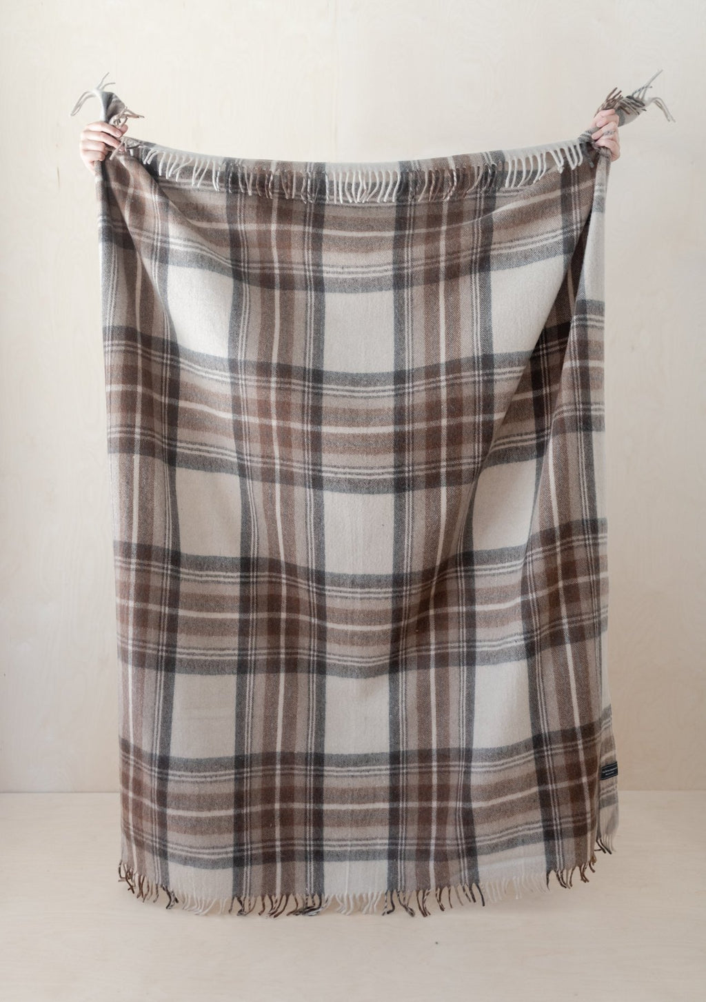 Stewart Natural Tartan Recycled Wool Blanket