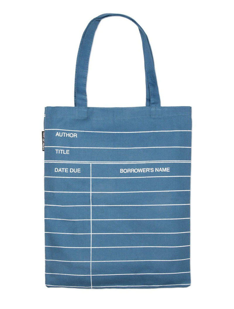 Blue Library Card Tote Bag