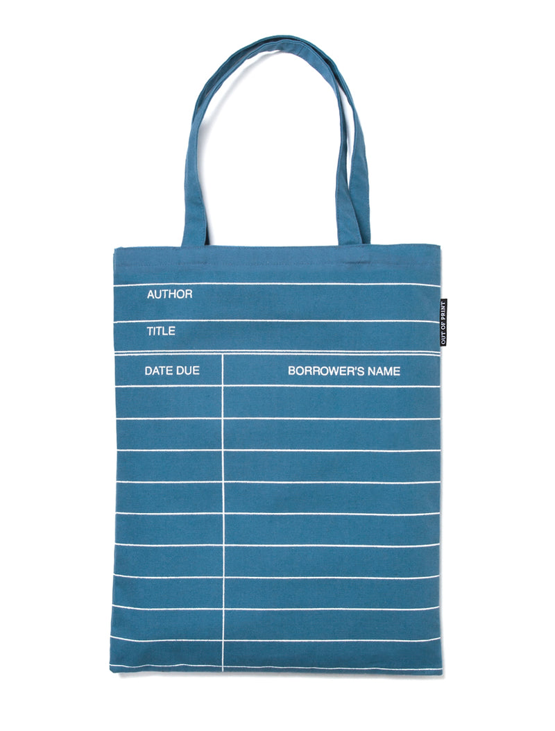 Blue Library Card Tote Bag