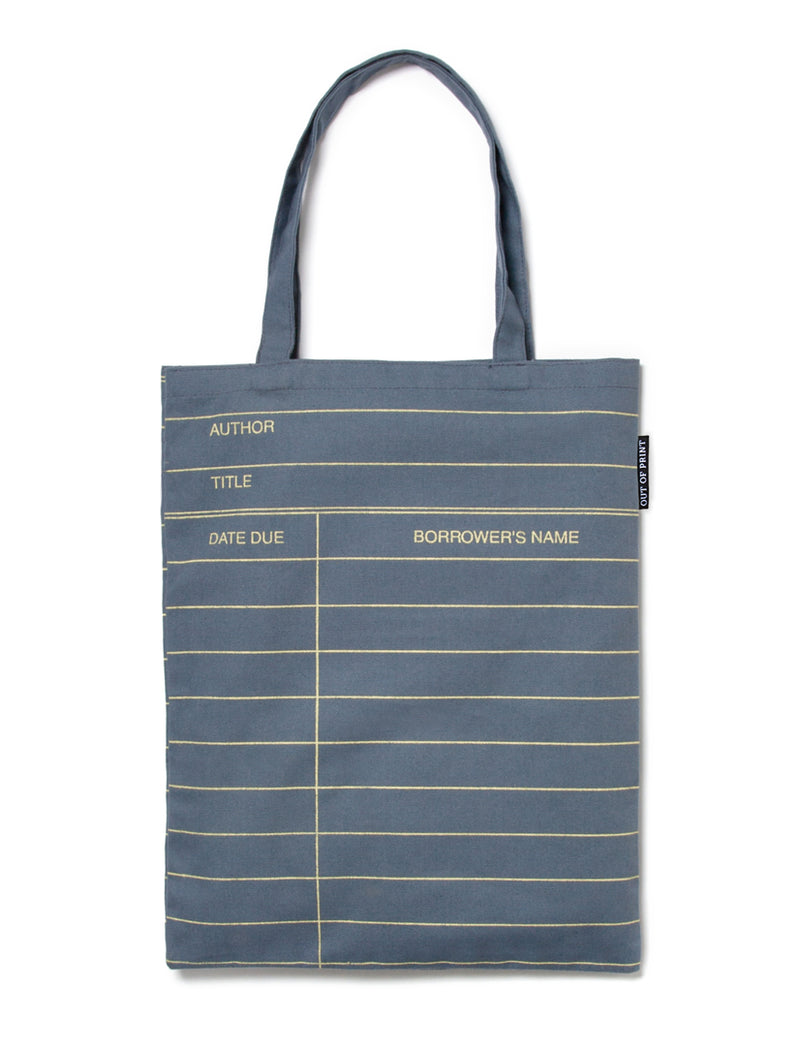 Grey Library Card Tote Bag