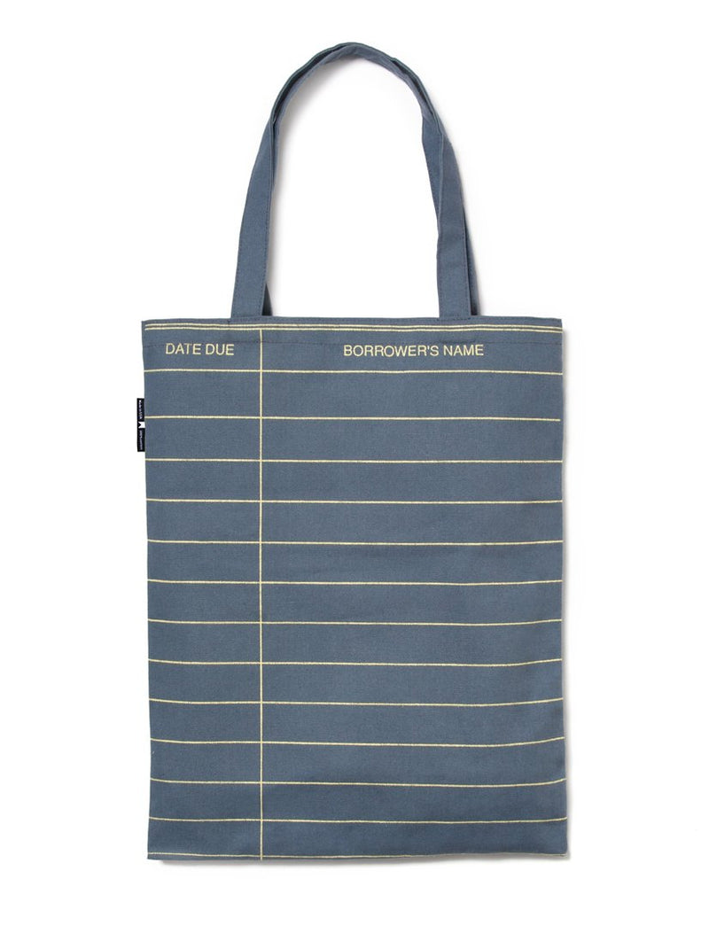 Grey Library Card Tote Bag