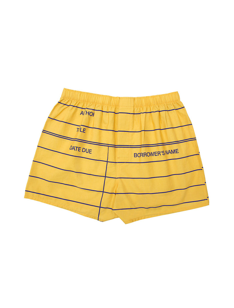 Yellow Library Card Unisex Boxers