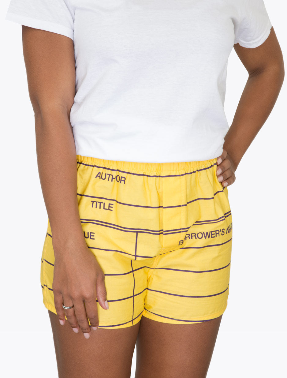 Yellow Library Card Unisex Boxers