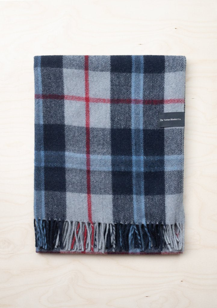 Douglas Navy Tartan Recycled Wool Blanket